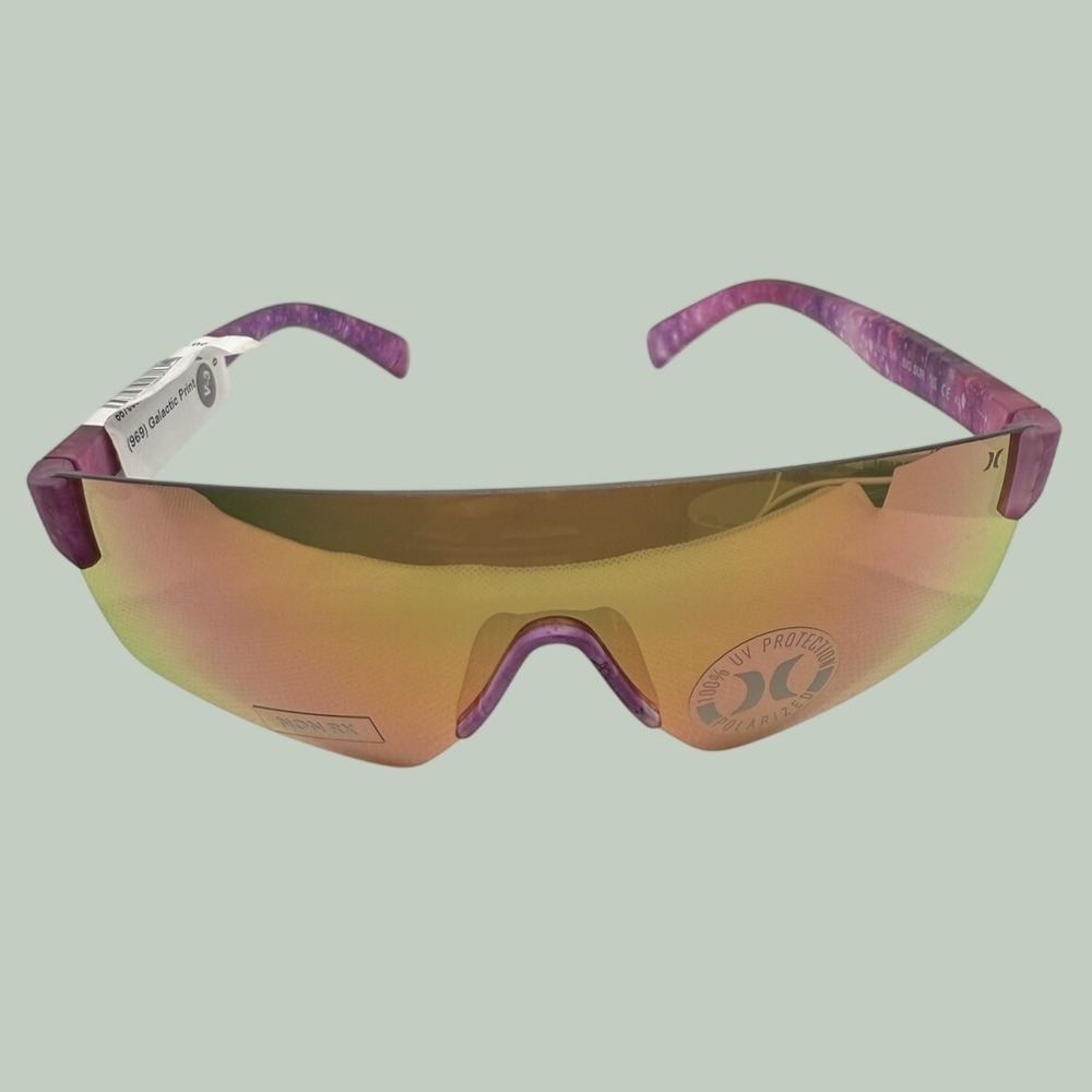 NEW Hurley Galactic Print‎ Shield Sunglasses Purple Mirror Lens 100% UVP